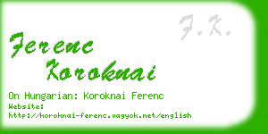 ferenc koroknai business card